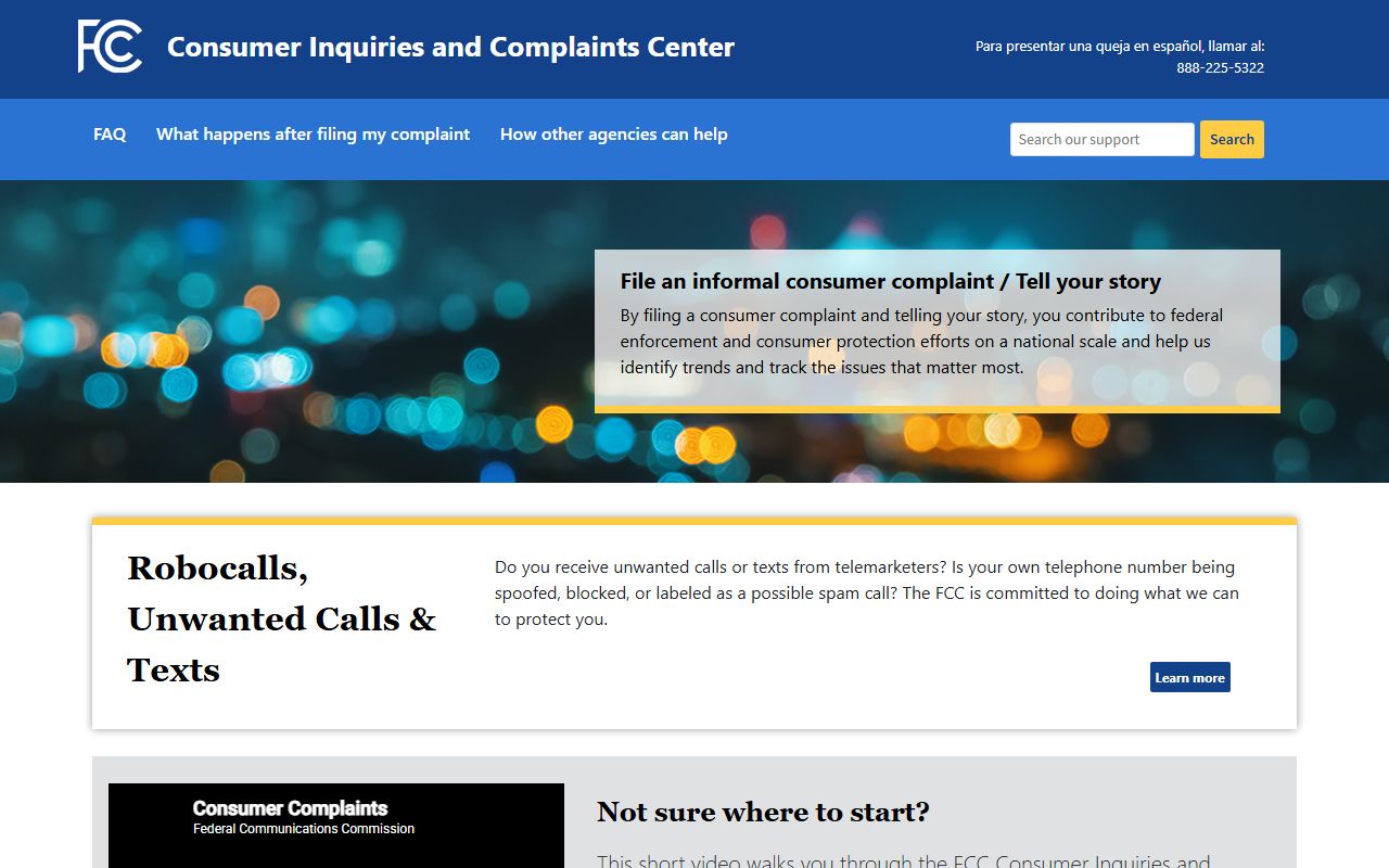 New Bern phone numbers FCC Consumer Complaint Center